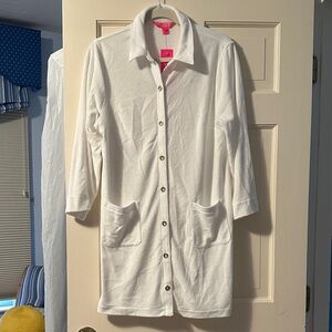 Lilly Pulitzer Cream Button-Up Swim Coverup